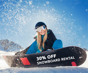 30% off snowboard hire
