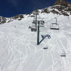 Heading up the chairlift of Creussans