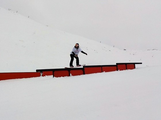 Rider railing in the freestyle park