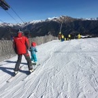 Children having a lesson with the ski intructor