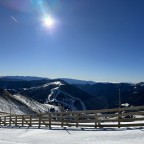 View from the top of Port Negre 6 man lift overlooking Pal gondola 16th Dec