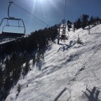 Blue skies on the Coll de la Botella chairlift