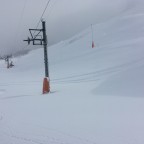 A lot of snow was accumulated under El Coll draglift