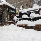 The Derby Irish Pub blocked by the heavy snowfall