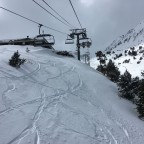 Heading up Les Fonts chairlift