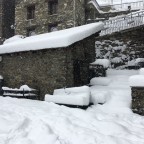 Deep snow in the centre of the village