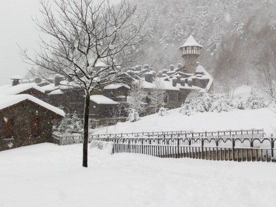 The village of Arinsal painted on white