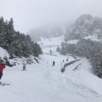 Skiing down Les Marrades run
