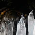 Inside the cave of Arcalís the ice is starting to melt