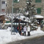 Snowy Bus Stop at the Gondola