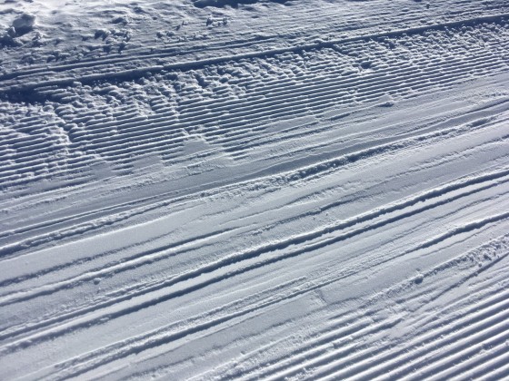 The texture of the snow has maintain through the day due to the low temperatures