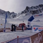 Skier crossing the finish line of the Font Blanca ISMF World Cup