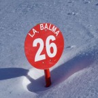 It has snowed so much that the piste markers are almost buried