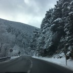White roads all around Andorra today