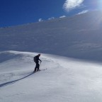 Ski touring up Arinsal mountain